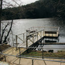 The dock at Durrance Lake is a popular fishing spot.