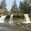 Sandcut Beach Falls along the shores of the Strait of Juan de Fuca